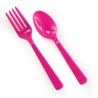 Forks Spoons   Hot Pink