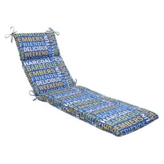 Outdoor Chaise Lounge Cushion   Blue/Yellow Grillin