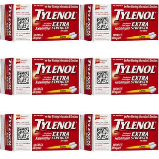 Tylenol Extra Strength 100 caplet Pain Reliever (pack Of 6)