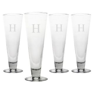 Personalized Monogram Classic Pilsner Glass Set of 4   H