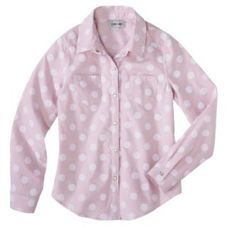 Cherokee Girls Button Down Shirt   Porcelain Pink S