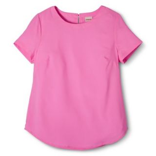 Merona Womens Woven T Shirt Blouse   Peppy Pink   XL