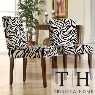 Tribecca Home Calista Zebra Print Dining Chairs (set Of 2)