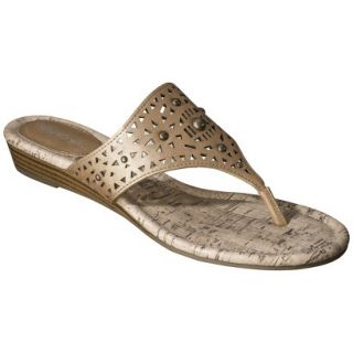 Womens Merona Elisha Perforated Studded Sandals   Gold 10