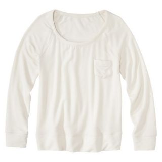 Merona Womens Plus Size Long Sleeve Sweatshirt   Cream 3