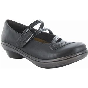 Naot Womens Myna Jet Black Black Crinkle Patent Shoes, Size 40 M   95012 N73