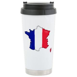  French Flag Map Ceramic Travel Mug
