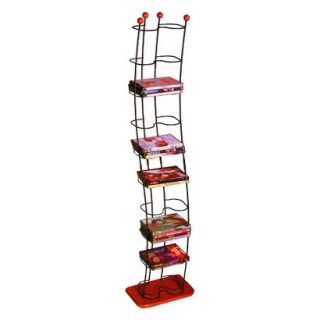 Media Tower Wave Innovative Steel and Red Brown (Cherry) Storage Tower