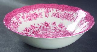 J & G Meakin Avondale Pink Coupe Cereal Bowl, Fine China Dinnerware   Pink Scrol