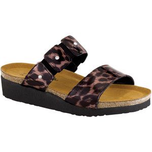 Naot Womens Ashley Cheetah Patent Sandals, Size 37 M   4906 H04
