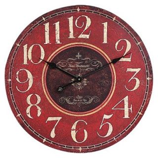 Oversized Wall Clock   Red