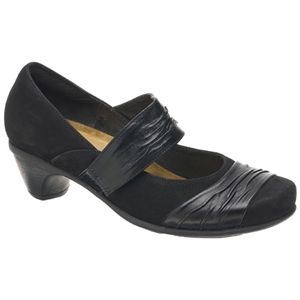 Naot Womens Attitude Black Velvet Nubuck Black Gloss Shoes, Size 39 M   44039 NA5