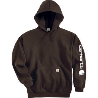 Carhartt Midweight Hooded Logo Sweatshirt   Dark Brown, 2XL, Model K288
