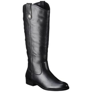 Womens Merona Kasia Genuine Leather Riding Boot   Black 6