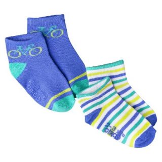 Circo Infant Toddler Boys 2 Pack Low Cut Socks   Blue Bike 2T/3T