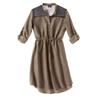 Mossimo Womens 3/4 Sleeve Shirt Dress   Timber L