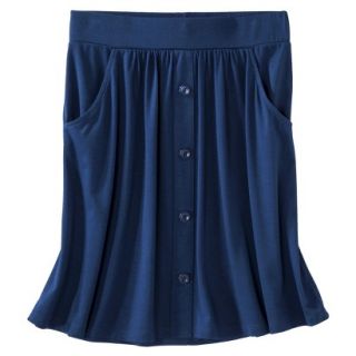 Merona Petites Button Front Skirt   Blue LP