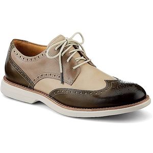 Sperry Top Sider Mens Gold Bellingham Wingtip with ASV Brown Ivory Taupe Shoes, Size 10.5 M   1604321