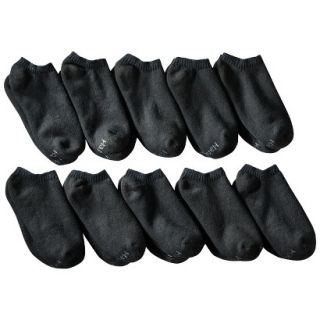 Hanes Premium Mens 10Pk No Show Socks   Black