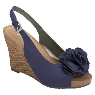 Womens A2 By Aerosoles Plushgarden Slingback Wedge   Navy 5