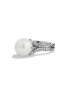 David Yurman Starburst Pearl Ring with Diamonds   Silver Pearl