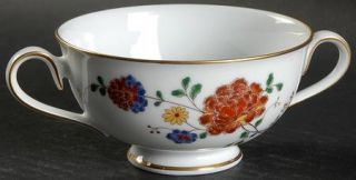 Noritake Nanking Footed Cream Soup Bowl, Fine China Dinnerware   Rust Lattice,Ru