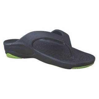 Boys Dawgs Premium Flip Flop Sandals   Navy/Lime Green 2