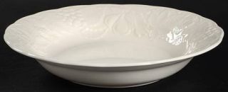 Nikko Woodbury White 9 Soup/Pasta Bowl, Fine China Dinnerware   All White, Embo
