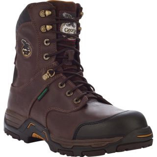 Georgia 8 Inch Diamond Trax Steel Toe Waterproof Work Boot   Brown, Size 9 1/2,