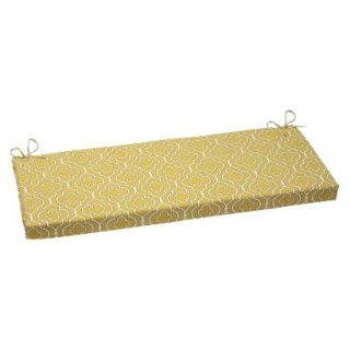 Outdoor Bench Cushion   Yellow/White Starlet