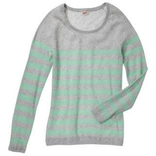Mossimo Supply Co. Juniors Mesh Striped Sweater   Gray/Mint XXL(19)