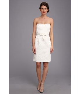 Donna Morgan Brooke Strapless Jacquard Womens Dress (White)