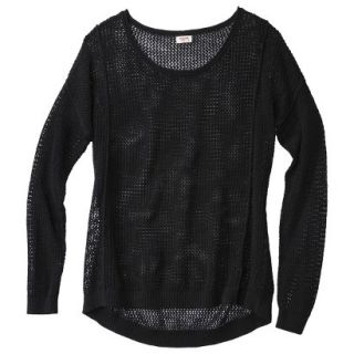 Mossimo Supply Co. Juniors Plus Size Mesh Pullover Sweater   Black 3