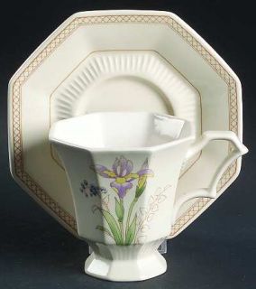 Nikko Spring Bouquet Footed Cup & Saucer Set, Fine China Dinnerware   Classic,Oc