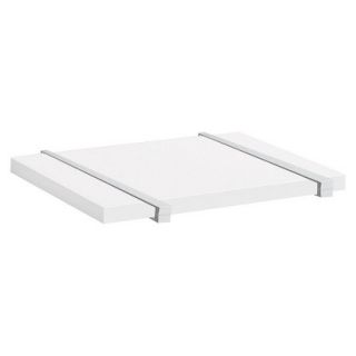 Wall Shelf White Sumo Shelf With Silver Belt Supports   18W x 12D