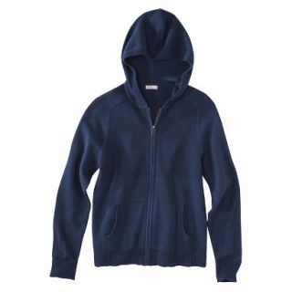 Merona Mens Hooded Cardigan Sweater   Banner Blue XXL