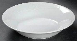 Studio Nova Bamboo White Coupe Cereal Bowl, Fine China Dinnerware   White W Embo