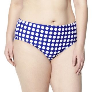 Womens Plus Size Bikini Swim Bottom   Cobalt Blue/White 18W