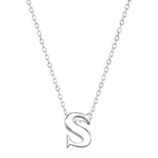 Sterling Silver Pendant Small Letter S   Silver