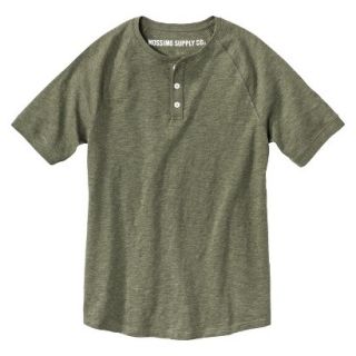 Mossimo Supply Co. Mens Short Sleeve Henley   Muddied Basil S