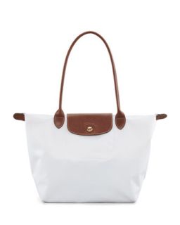 Le Pliage Small Shoulder Tote Bag, White   Longchamp