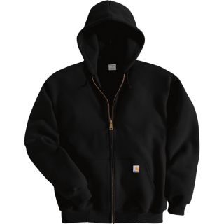 Carhartt Hooded Zip Front Sweatshirt   Black, Large, Tall Style, Model K122