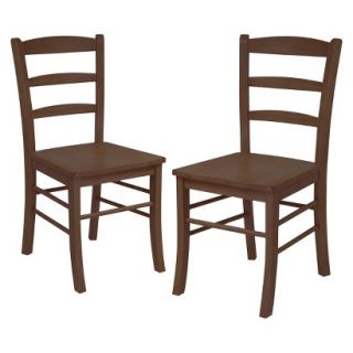 Dining Chair Winsome Ladder Back Chair   Antique Brown (Walnut) (Set of 2)