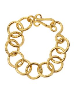 24k Gold Plate Classic Circle Link Bracelet   Stephanie Kantis