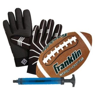 Franklin Grip Rite Junior Football with Pump and Receiver Gloves
