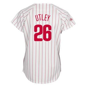 Philadelphia Phillies Chase Utley Majestic MLB Womens Replica Player Jersey