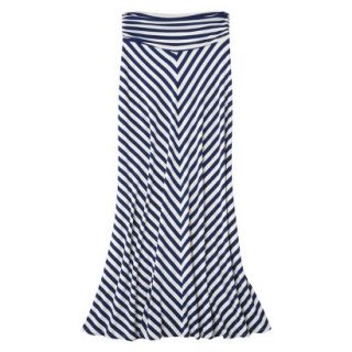 Merona Womens Knit Maxi Skirt   Blue Chevron   S