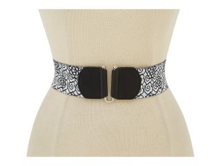 Betsey Johnson Reversible Stretch Floral Print Reversable Belt Womens Belts (Black)