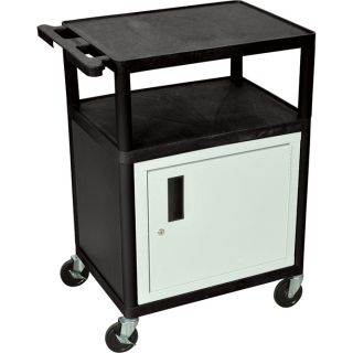 Luxor Utility Cart with Locking Steel Cabinet   400 Lb. Capacity, 34 Inch H,