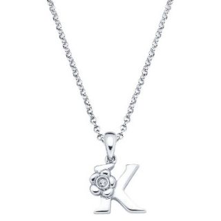 Little Diva Sterling Silver Diamond Accent Initial K Pendant Necklace   Silver